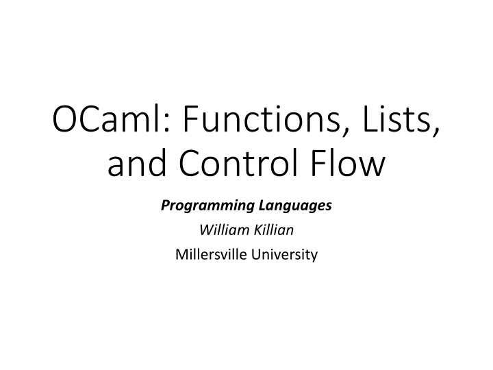 ocaml functions lists and control flow