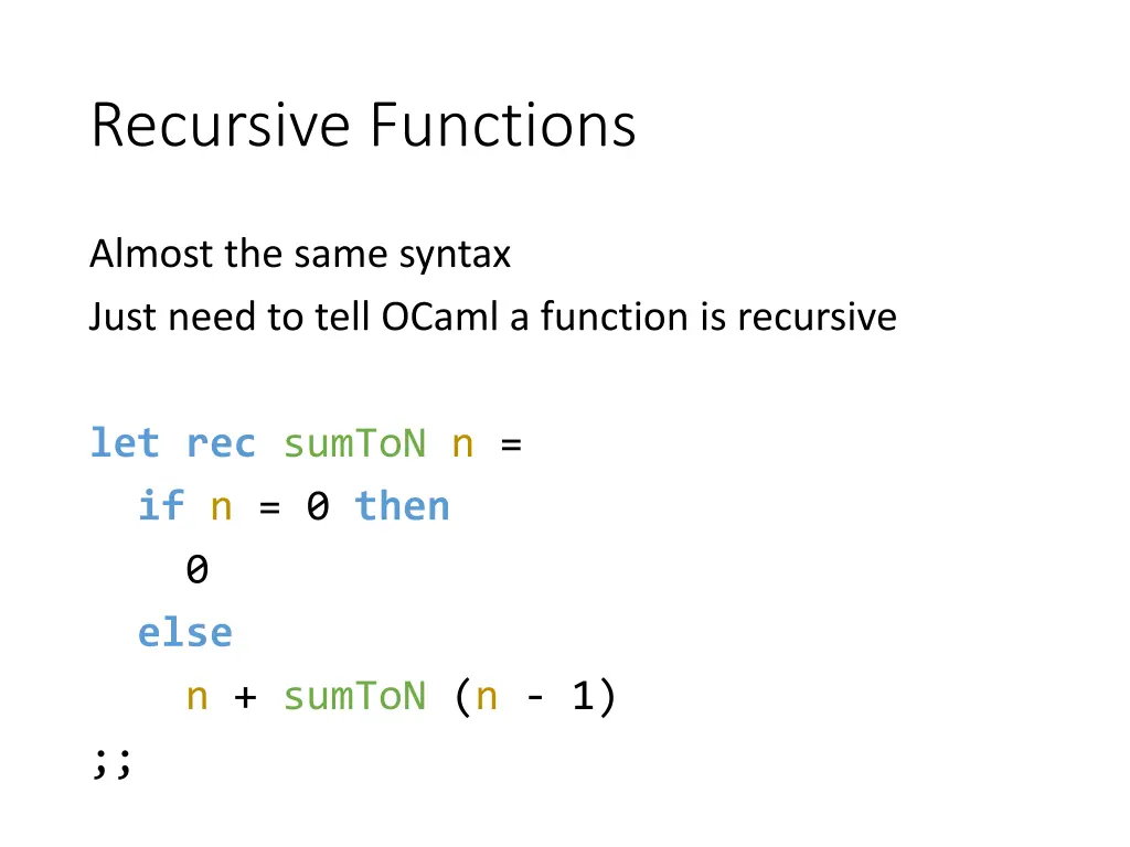 recursive functions