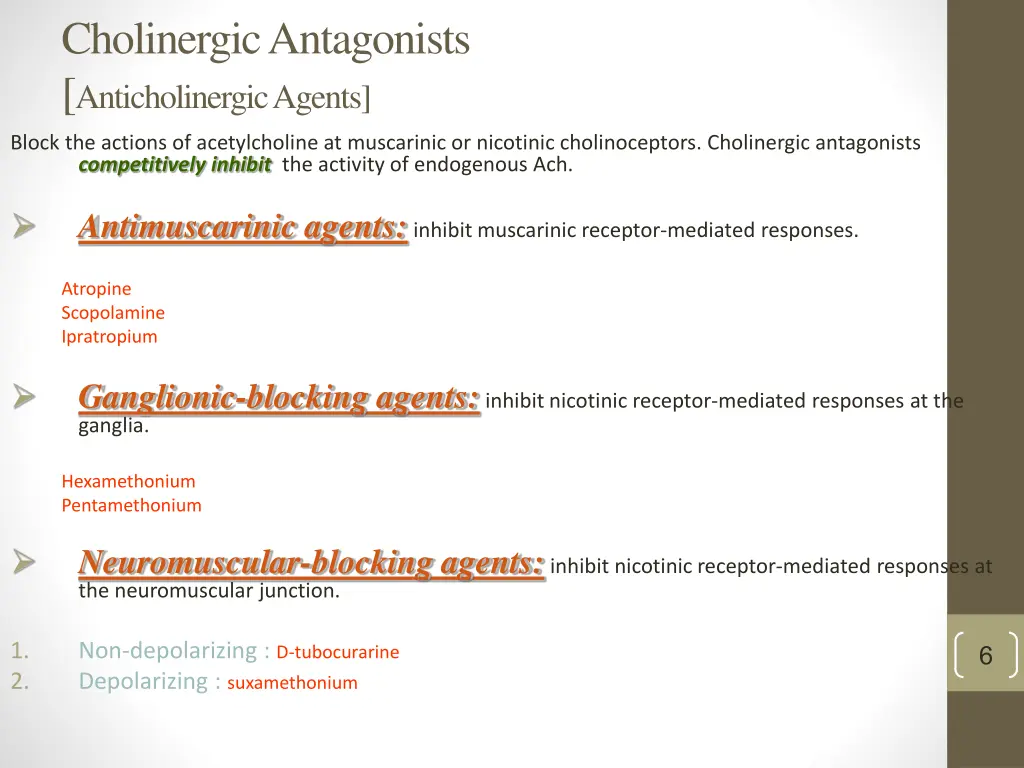 cholinergic antagonists anticholinergic agents