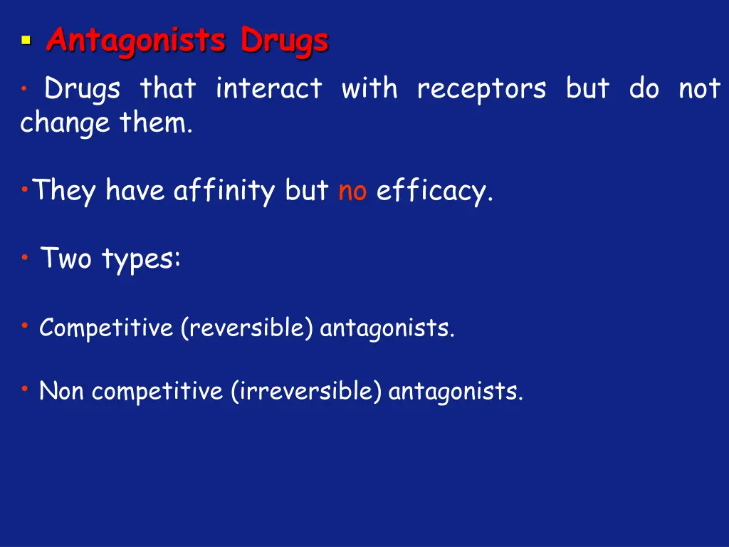 antagonists drugs drugs that interact with