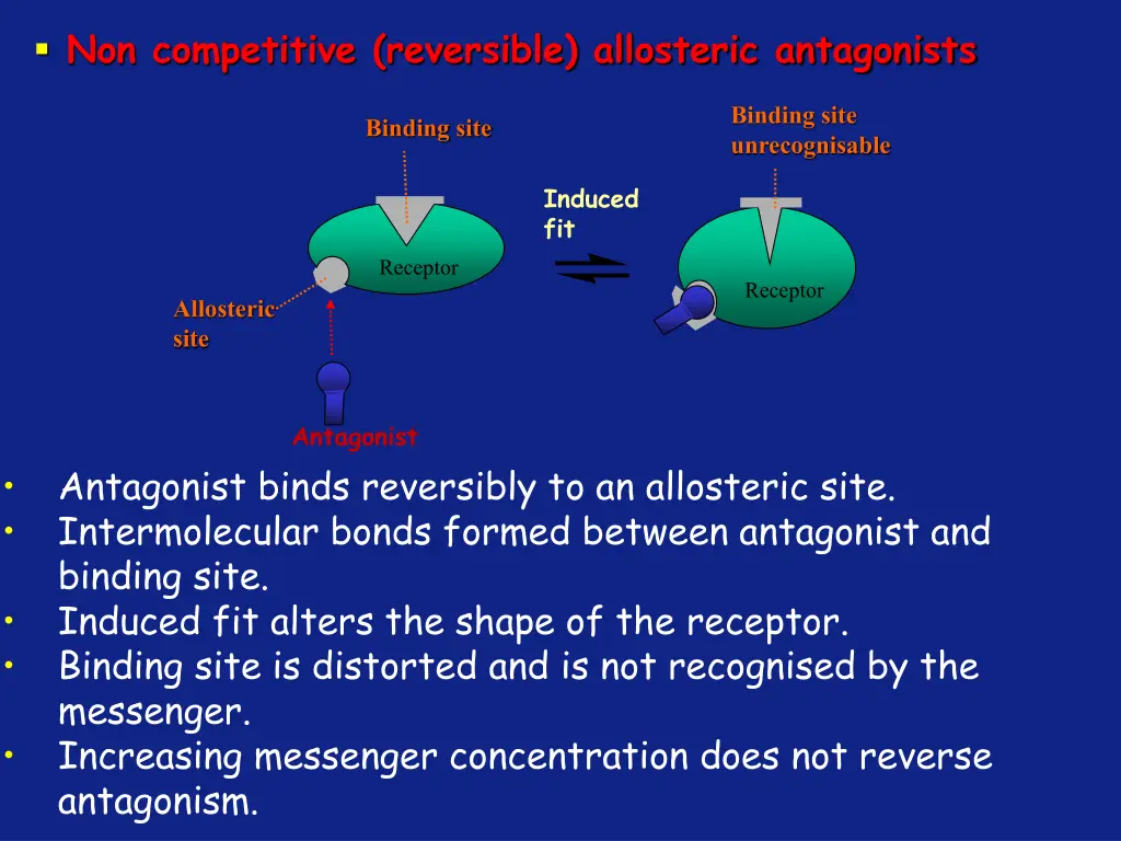 non competitive reversible allosteric antagonists