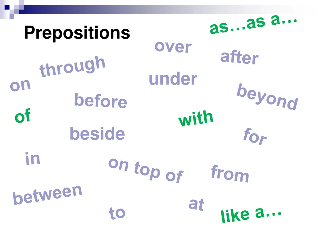 prepositions