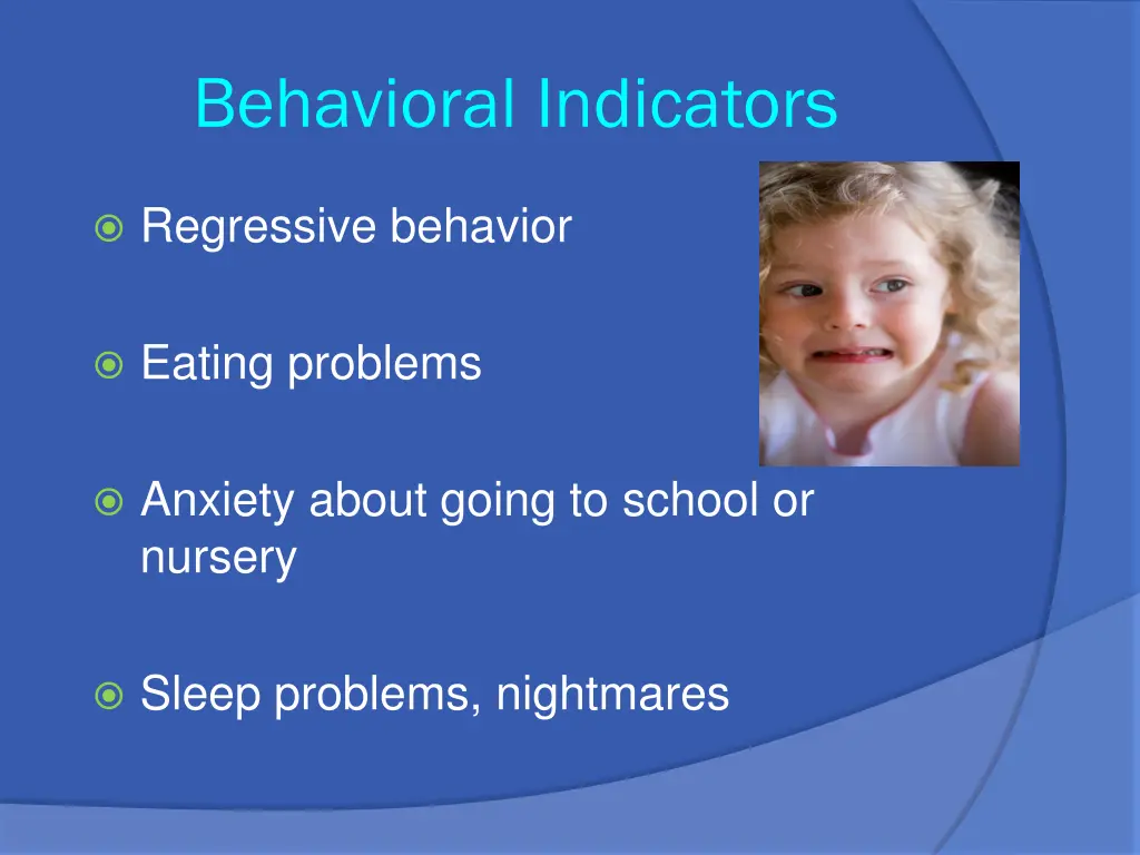 behavioral indicators