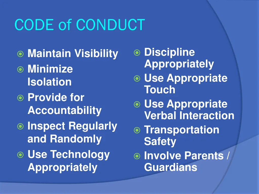 code of conduct