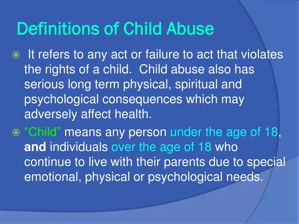 definitions of child abuse definitions of child 1