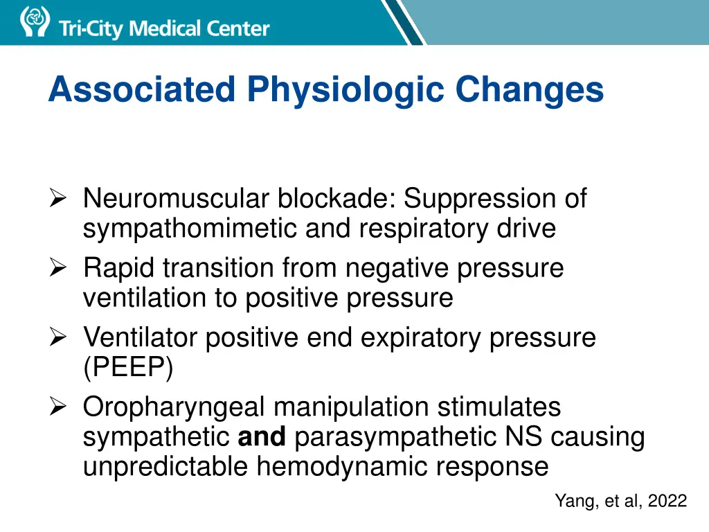 associated physiologic changes