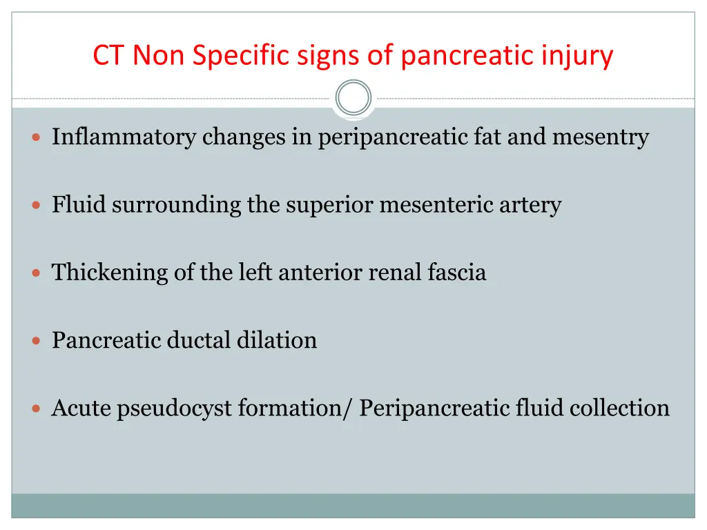 ct non specific signs of pancreatic injury