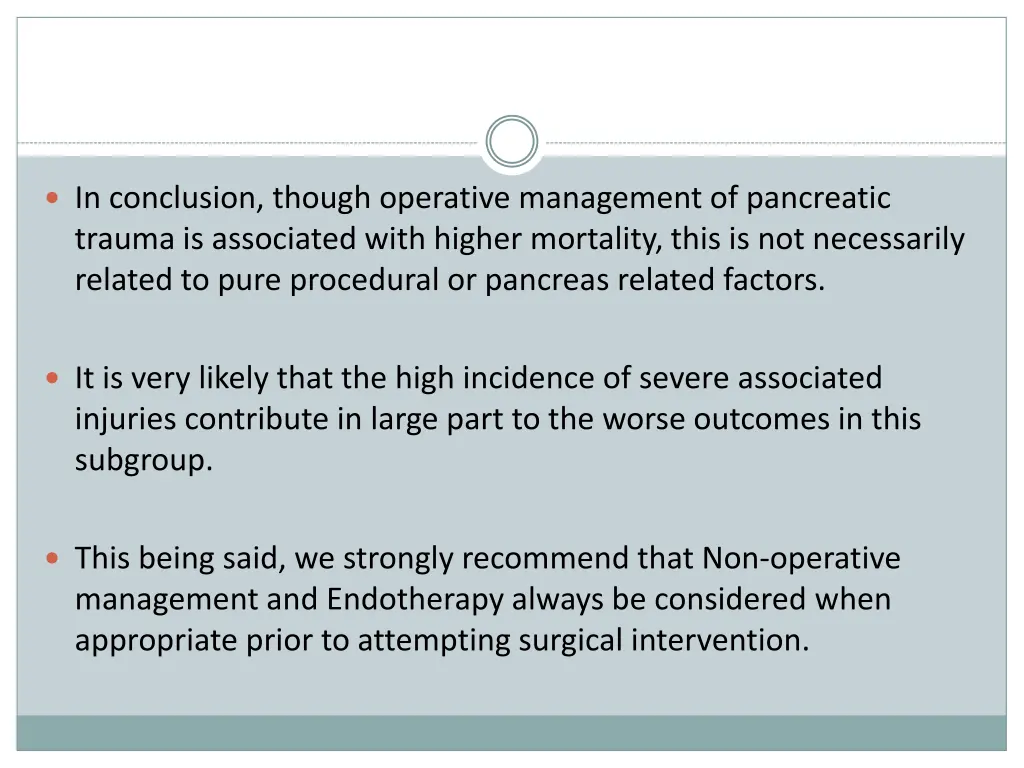 in conclusion though operative management