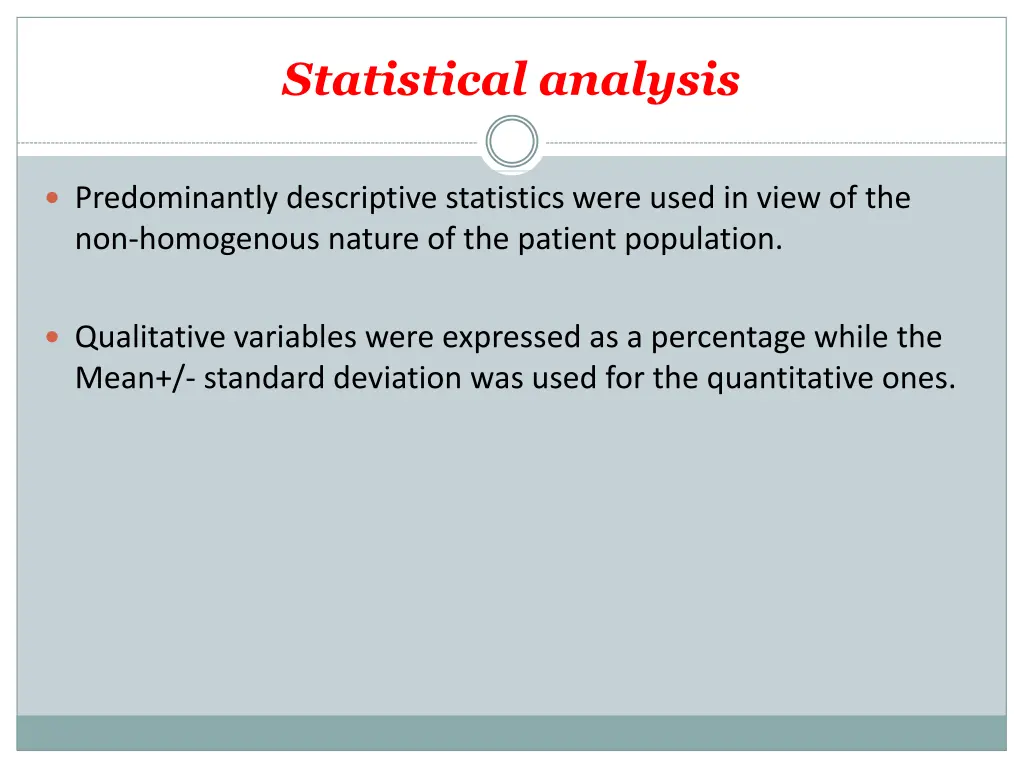 statistical analysis