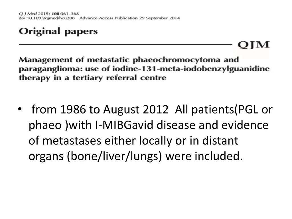 from 1986 to august 2012 all patients