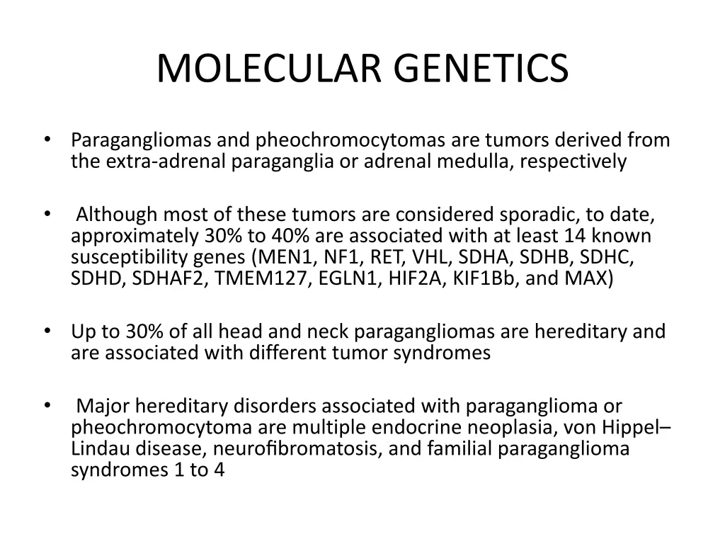molecular genetics