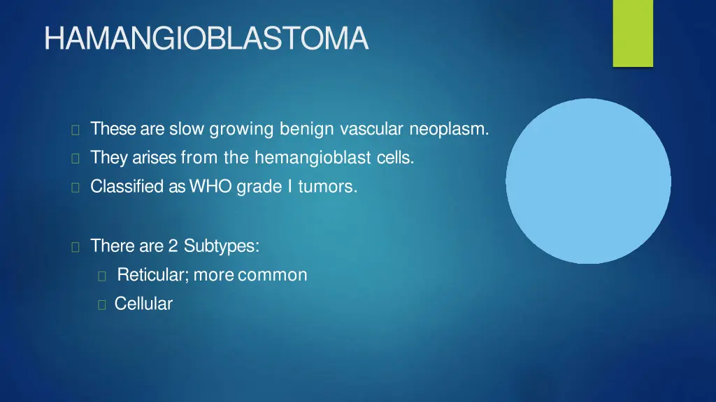 hamangioblastoma