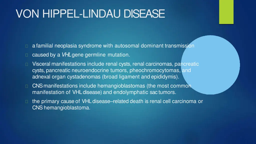 von hippel lindau disease