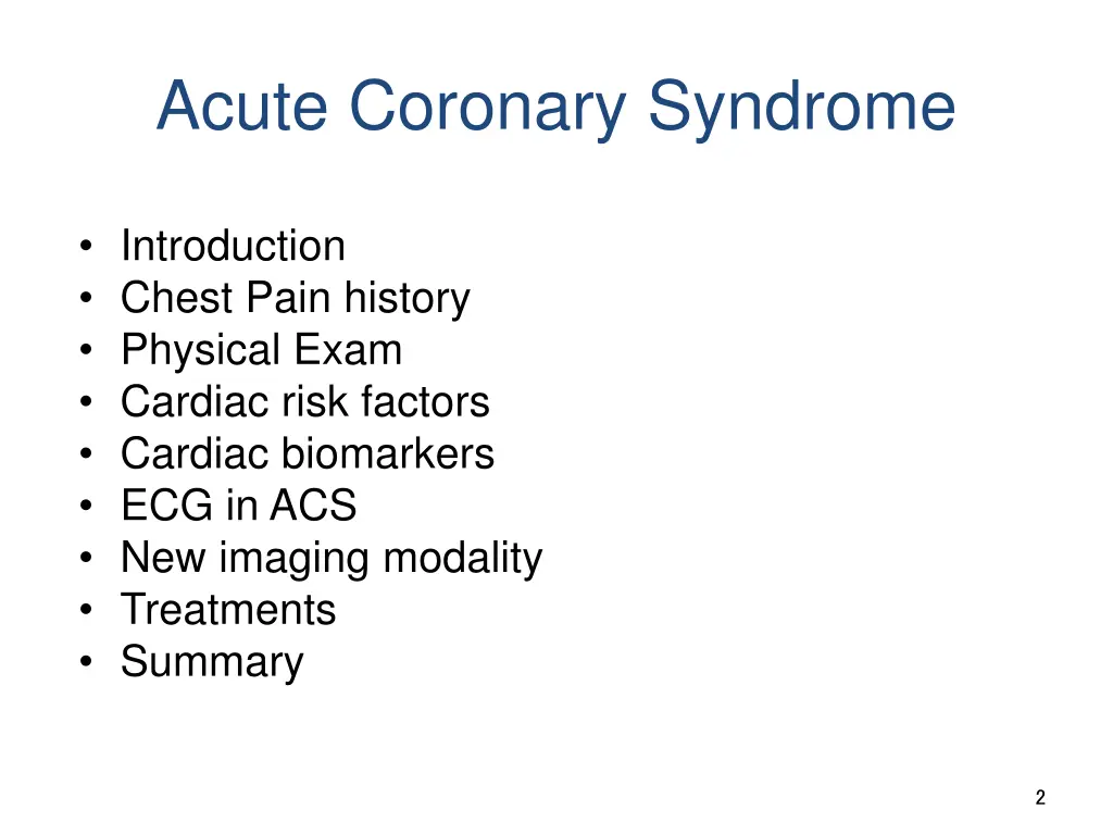 acute coronary syndrome