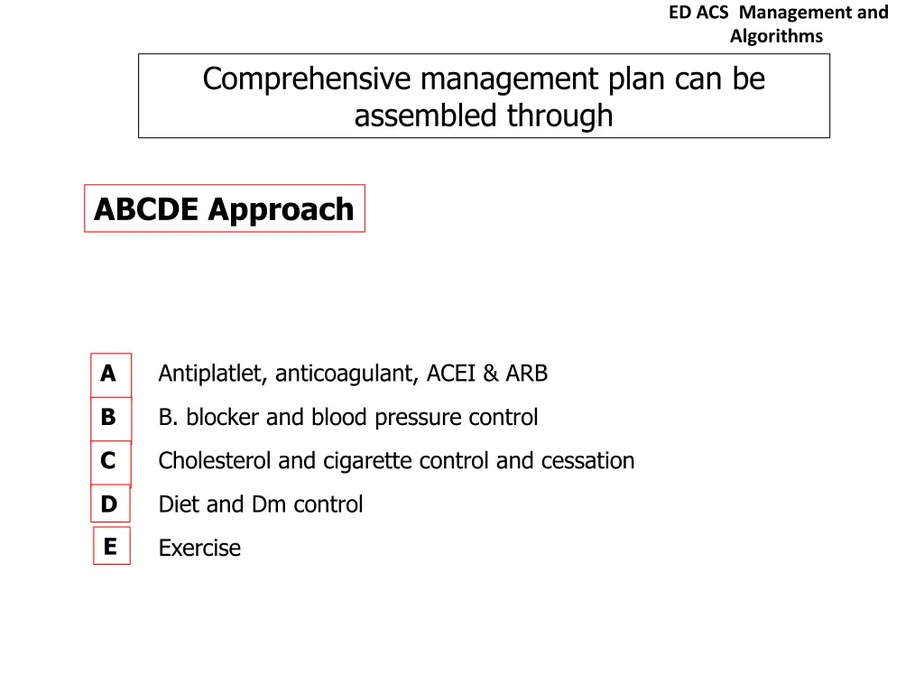 ed acs management and algorithms