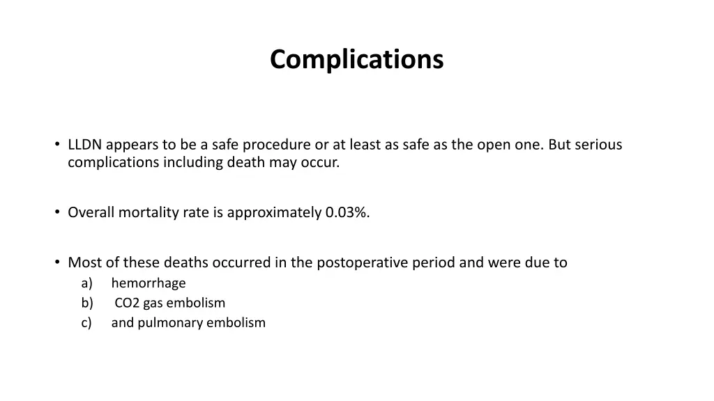 complications