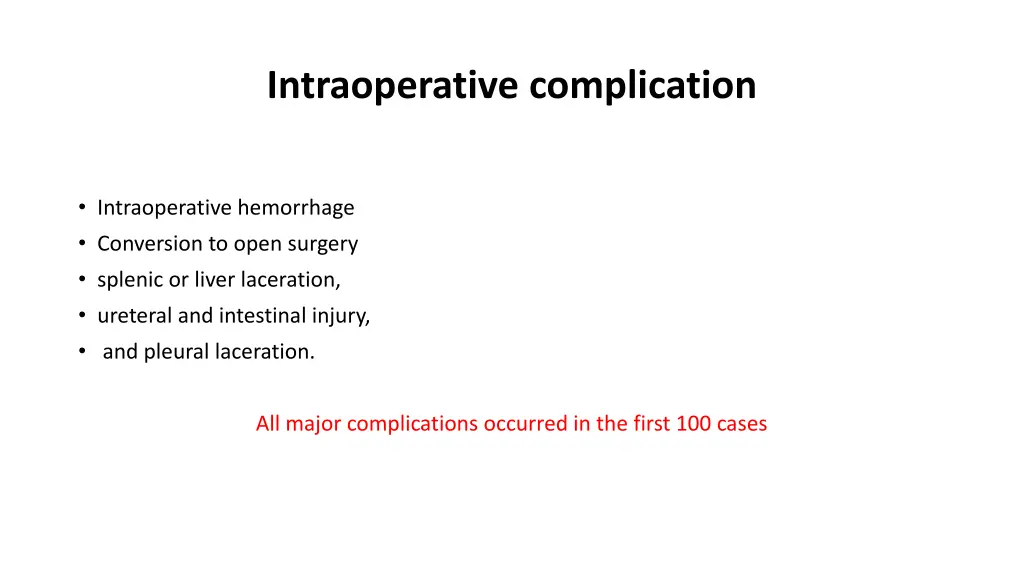 intraoperative complication