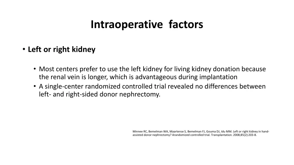 intraoperative factors