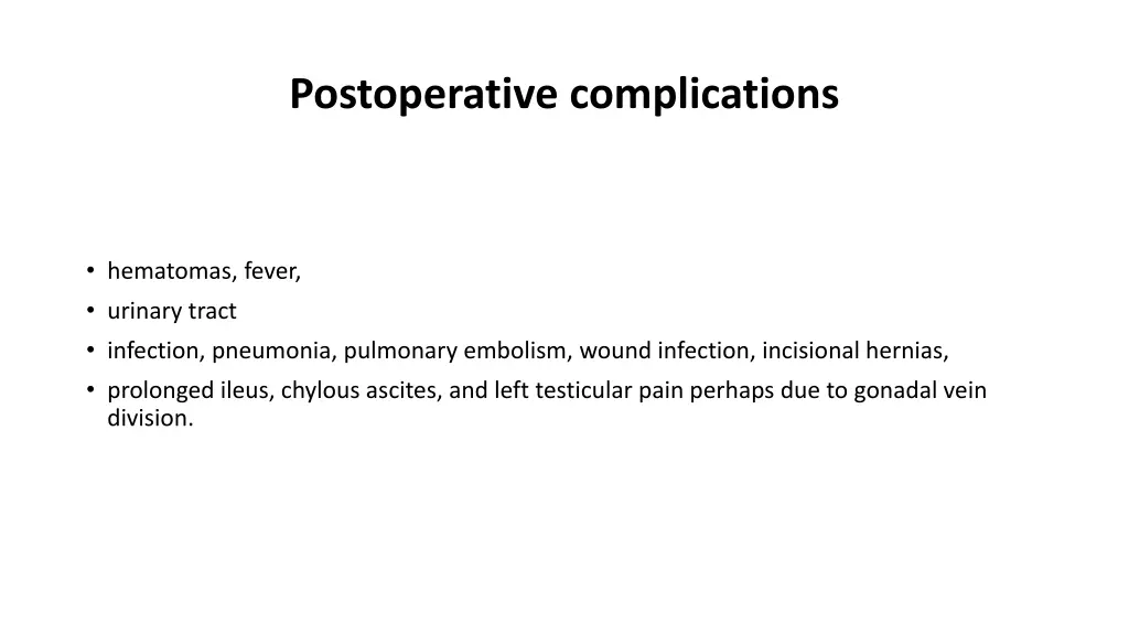 postoperative complications