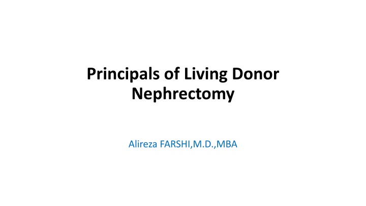 principals of living donor nephrectomy