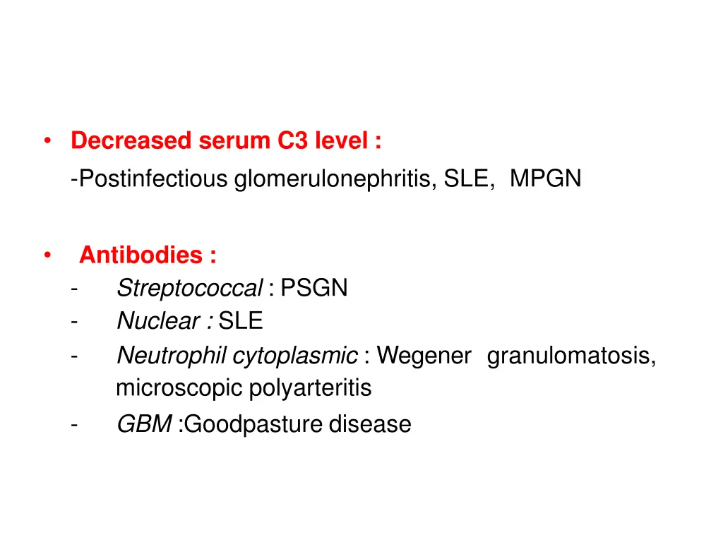 decreased serum c3 level postinfectious