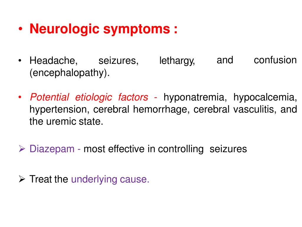 neurologic symptoms