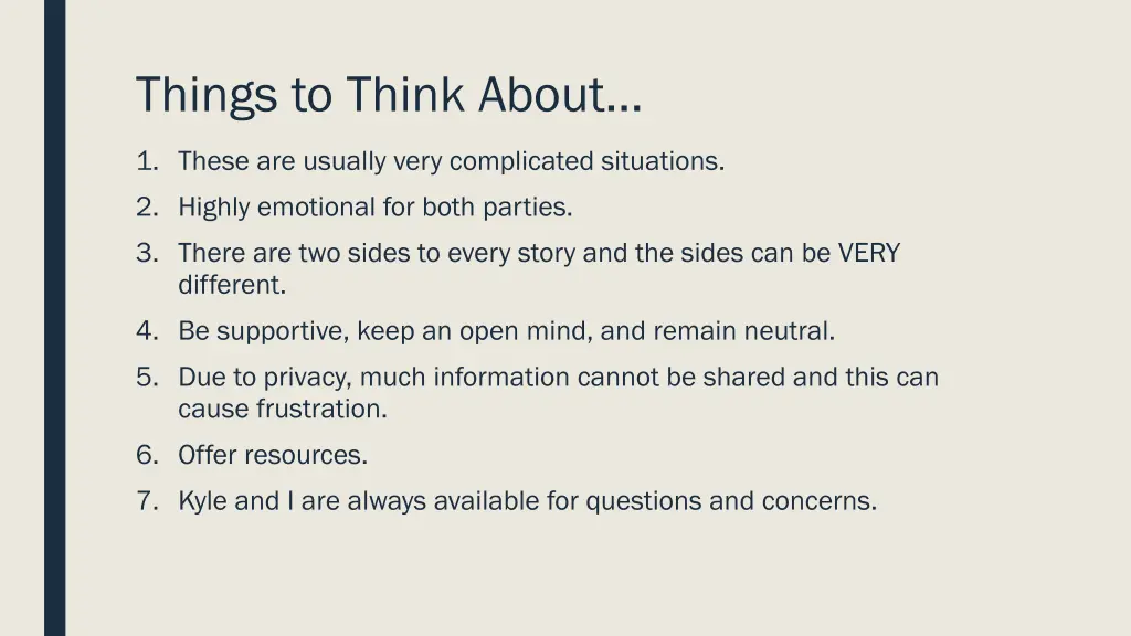 things to think about