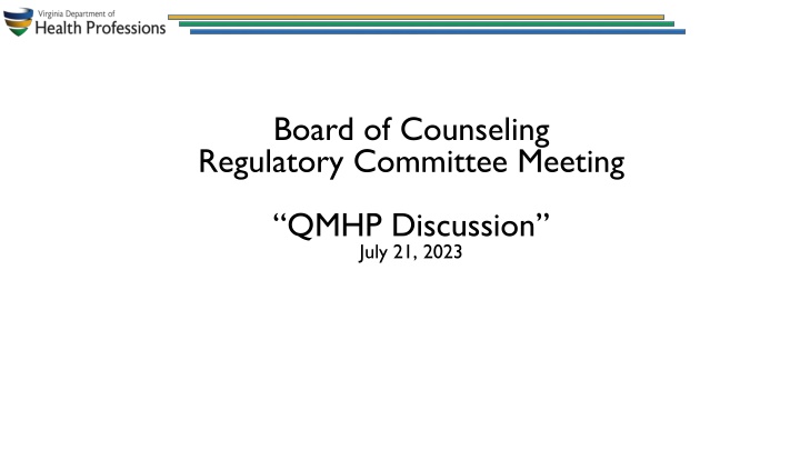 board of counseling regulatory committee meeting