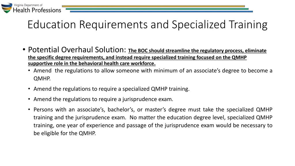 education requirements and specialized training 1