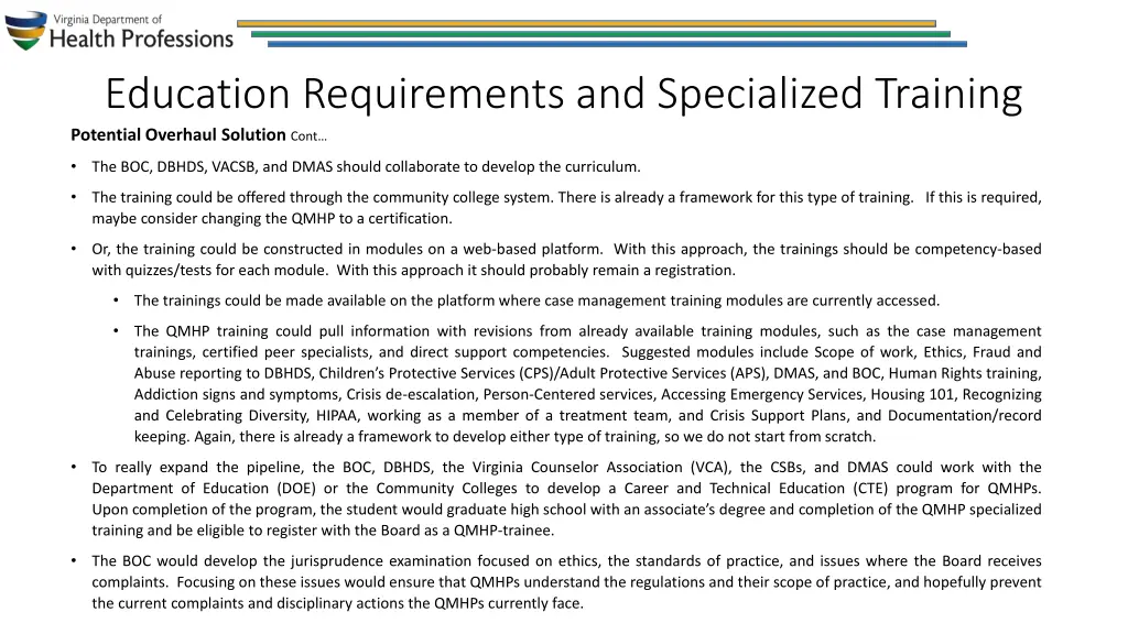 education requirements and specialized training 2