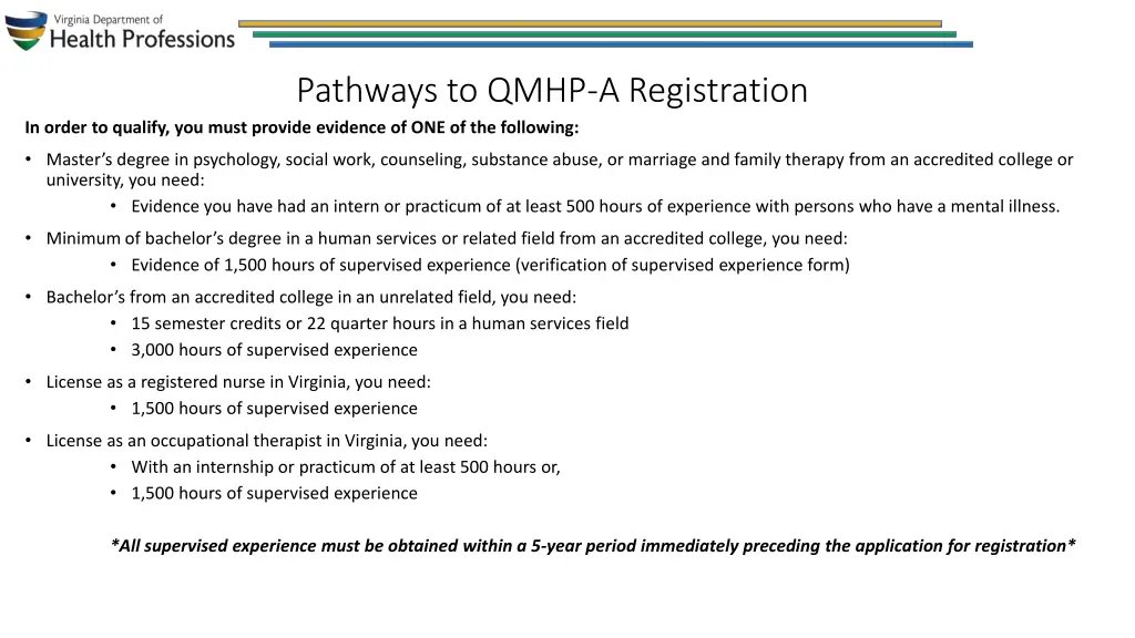 pathways to qmhp a registration