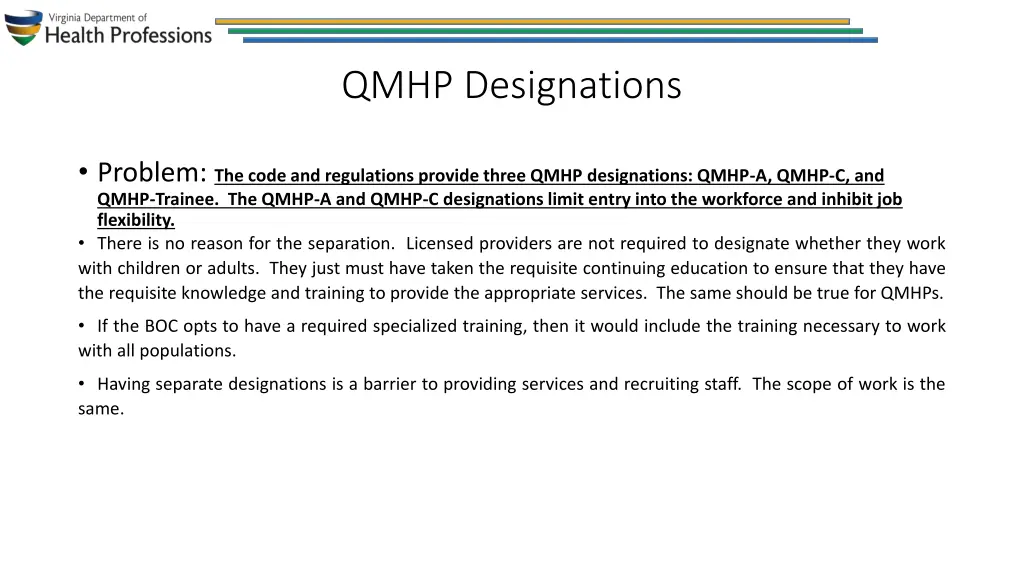 qmhp designations