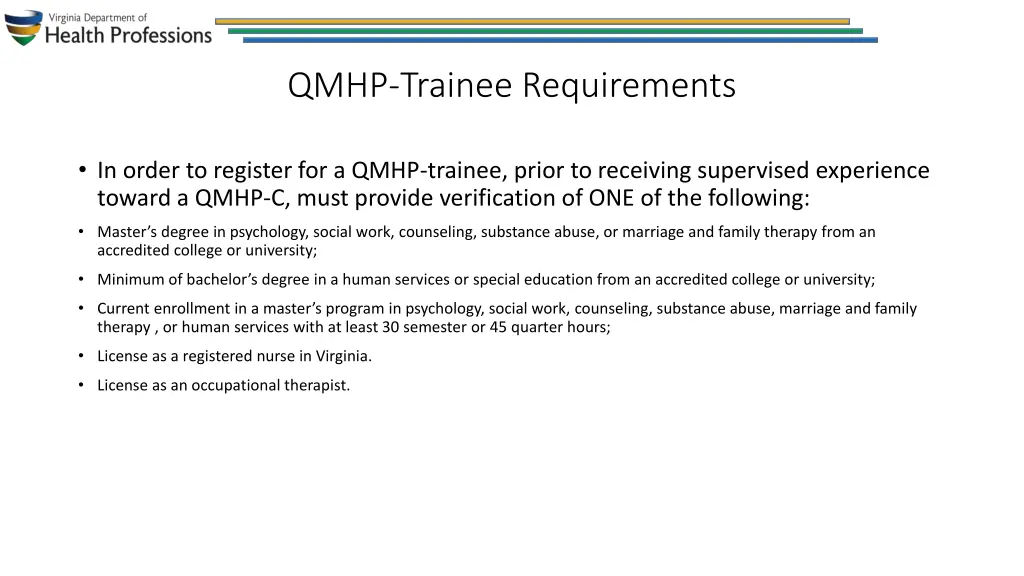 qmhp trainee requirements 1