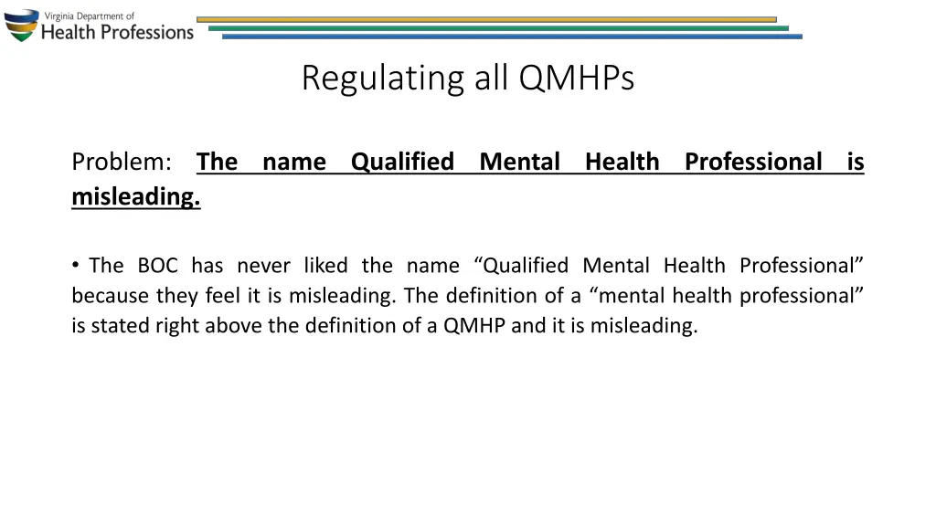 regulating all qmhps 2
