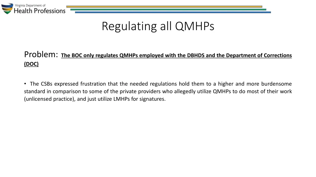 regulating all qmhps