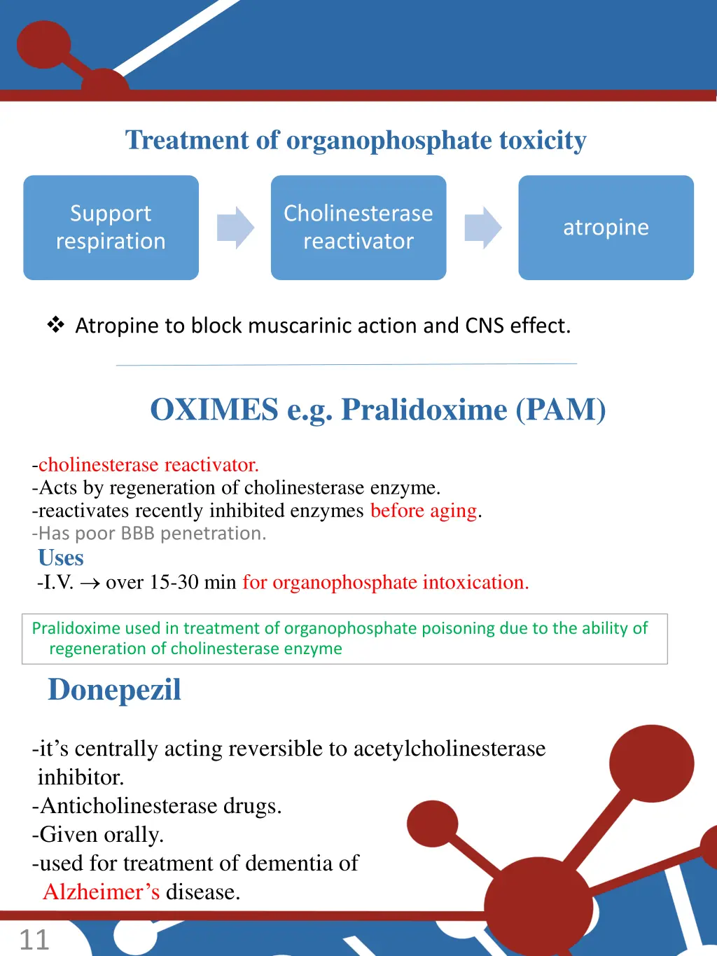treatment of organophosphate toxicity