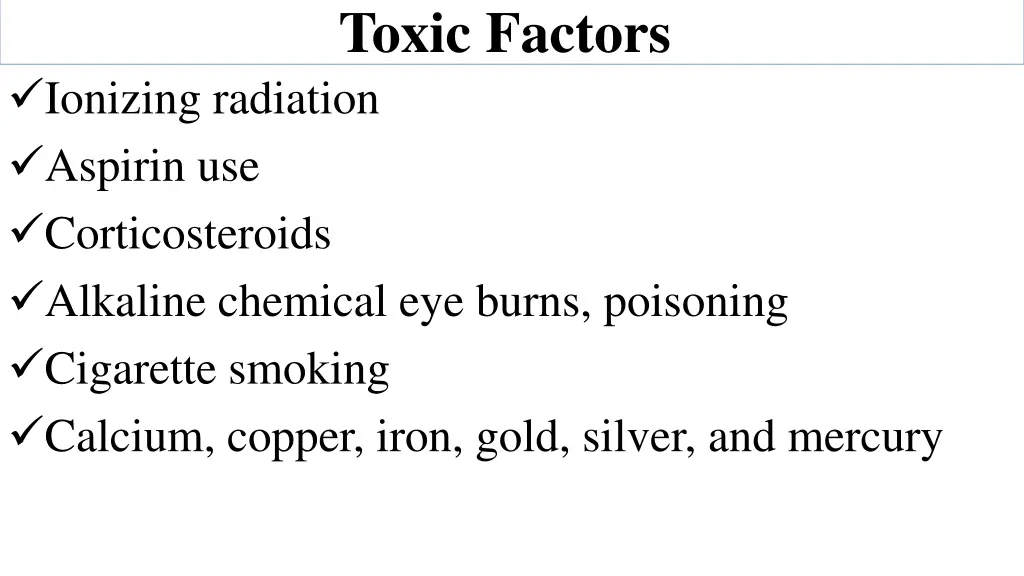 toxic factors