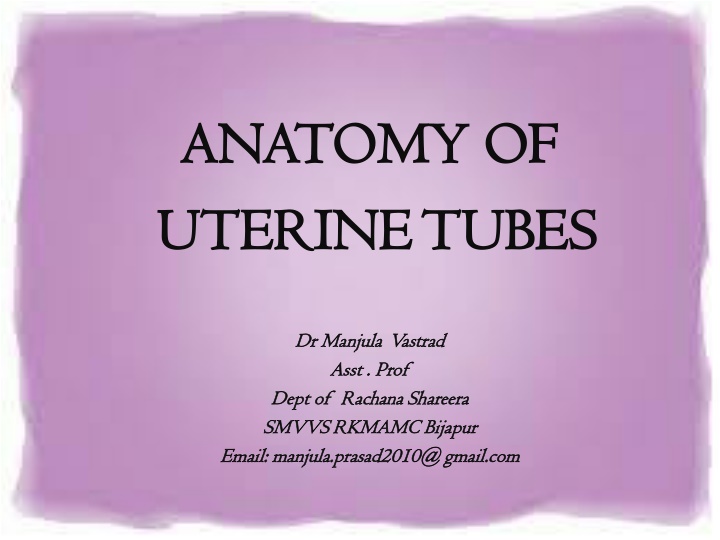 anatomy of anatomy of uterine tubes uterine tubes