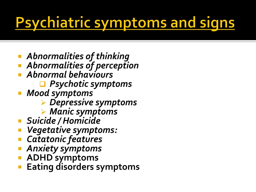 abnormalities of thinking abnormalities