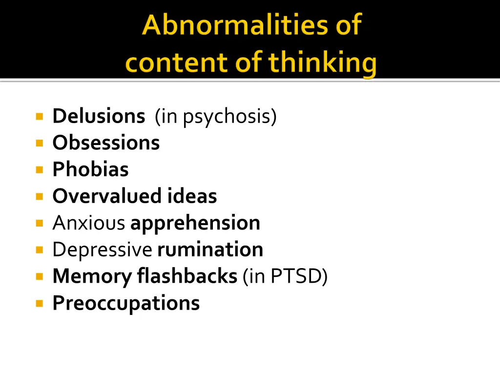 delusions in psychosis obsessions phobias