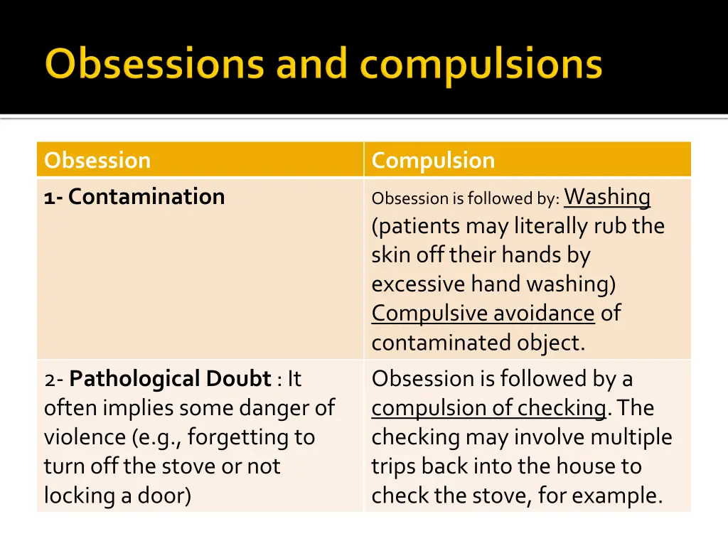 obsession 1 contamination