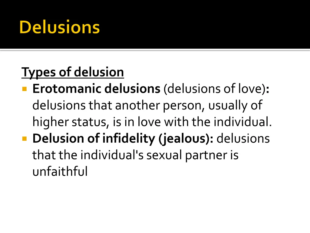 types of delusion erotomanic delusions delusions