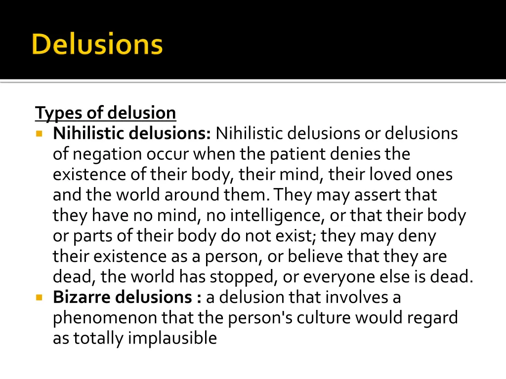 types of delusion nihilistic delusions nihilistic
