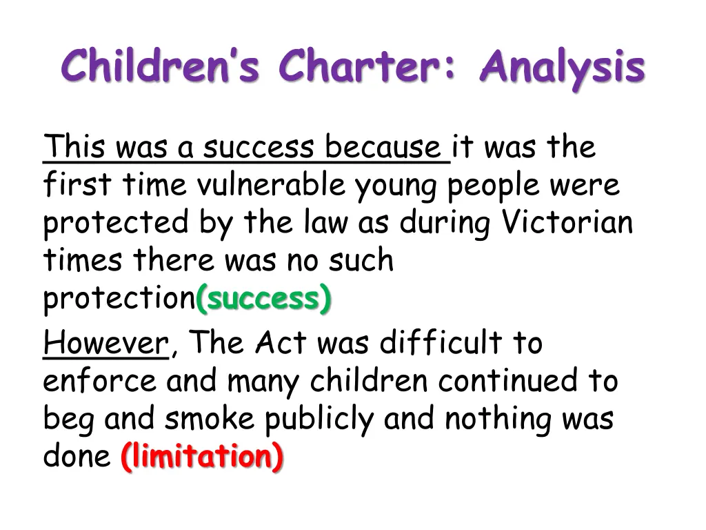 children s charter analysis