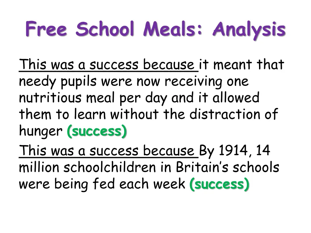 free school meals analysis