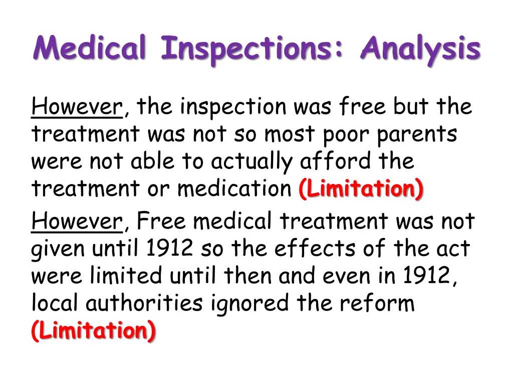 medical inspections analysis 1