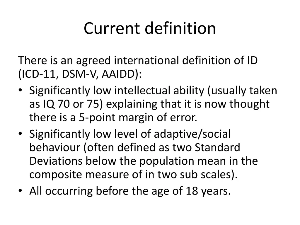 current definition