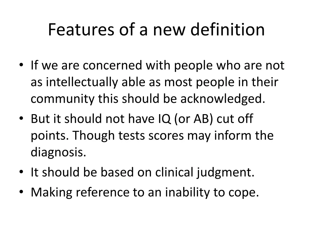 features of a new definition