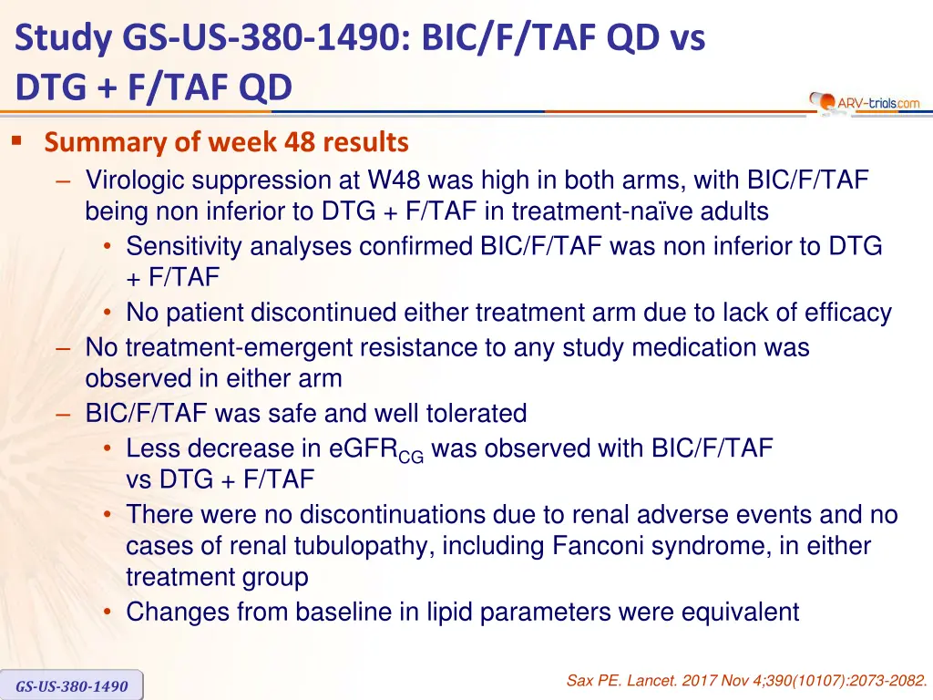 study gs us 380 1490 bic f taf qd vs dtg f taf qd 6