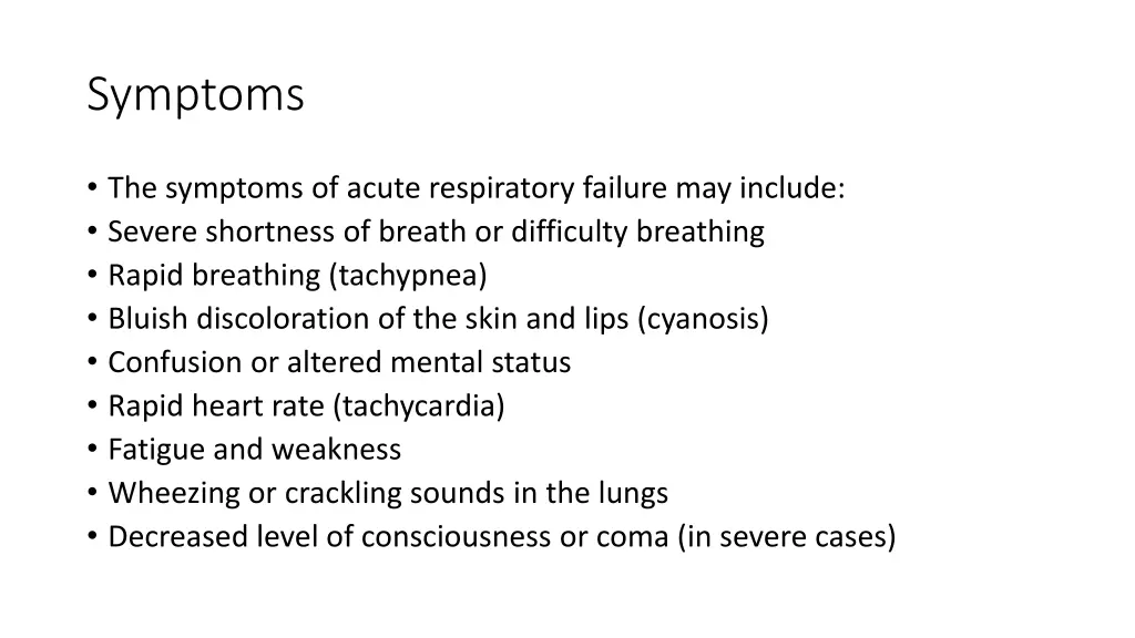 symptoms